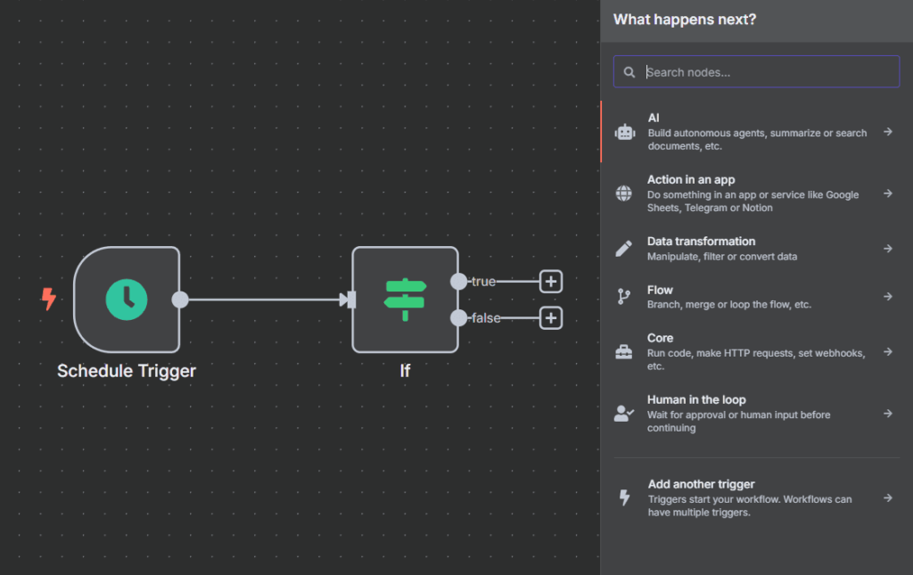 n8n Workflow action