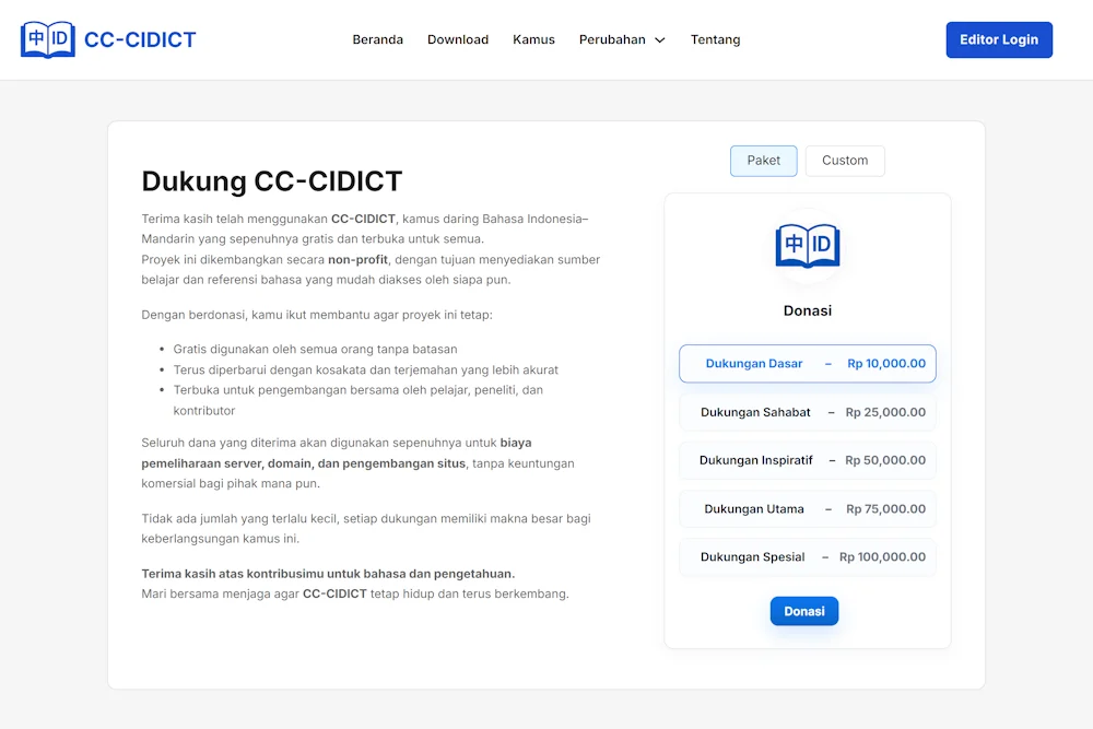 CC-CIDICT Kamus Mandarin-Indonesia