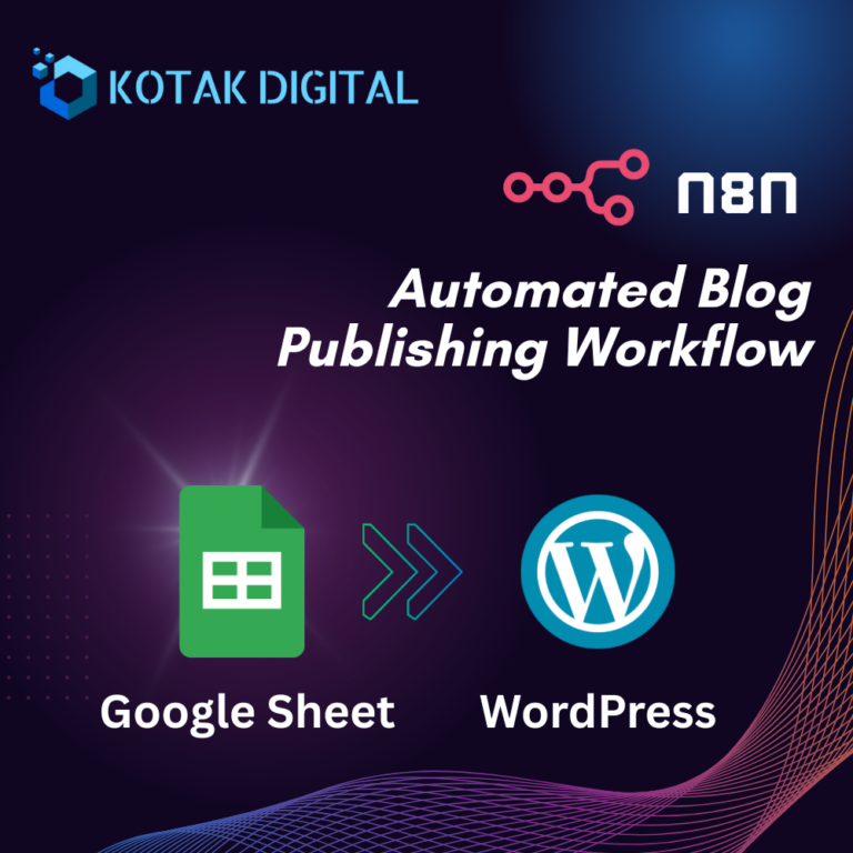Kotak Digital n8n Automated WordPress Blog Publishing Workflow, Google Sheet Spreadsheet to WordPress